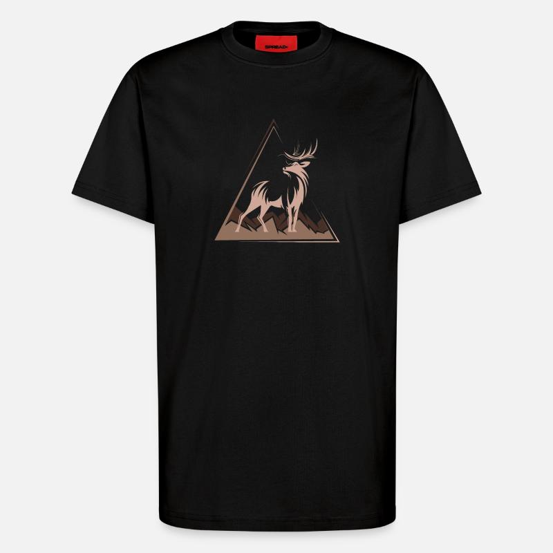 Deer Deer Cadeau de Noël - T-shirt bio décontracté fabriqué en UE - SOLID BLACK