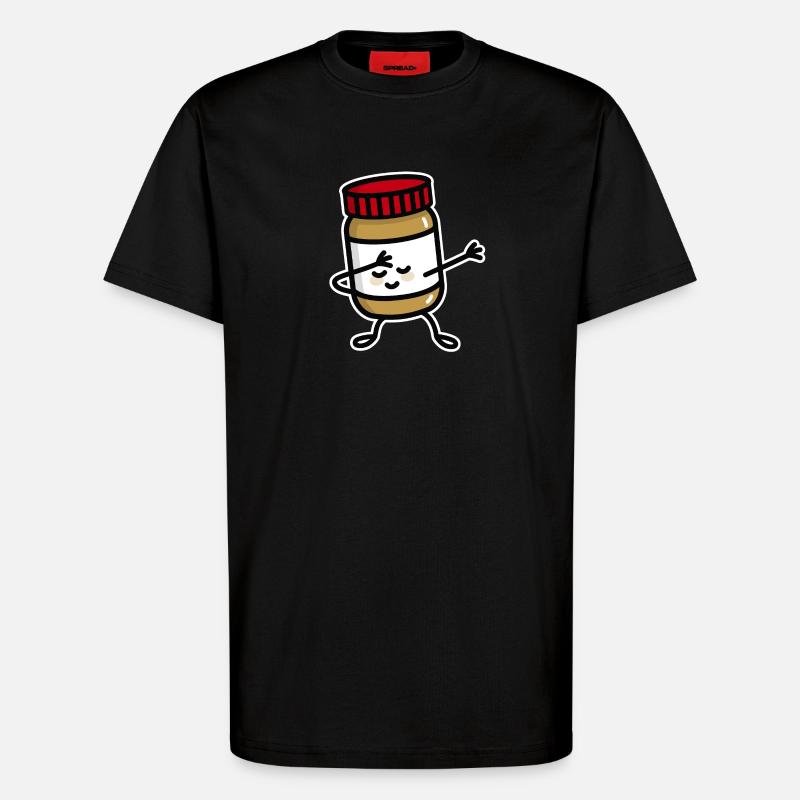 Dab Dabbing peanut butter jar - T-Shirt - made by SPREAD - SOLID BLACK