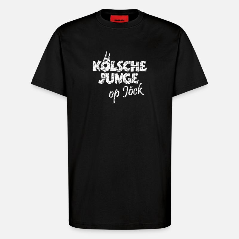 Kölsche Junge Op Jöck Kölsch Köln - T-Shirt - made by SPREAD - SOLID BLACK