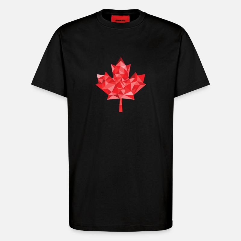 Kanada Polygon Ahorn Blatt - T-Shirt - made by SPREAD - SOLID BLACK