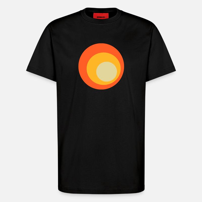 70s Circles Pattern - T-Shirt - made by SPREAD - SOLID BLACK