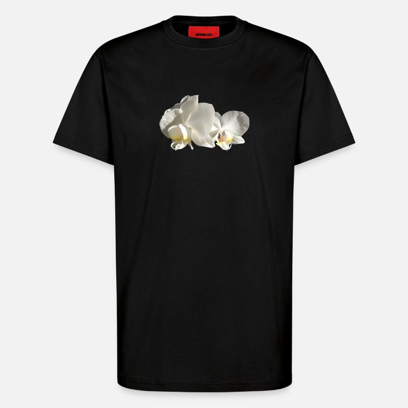 Orchidee weiß - T-Shirt - made by SPREAD - SOLID BLACK