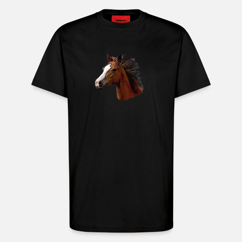 pferdegesicht seitlich, wunderschöne pferde - T-Shirt - made by SPREAD - SOLID BLACK
