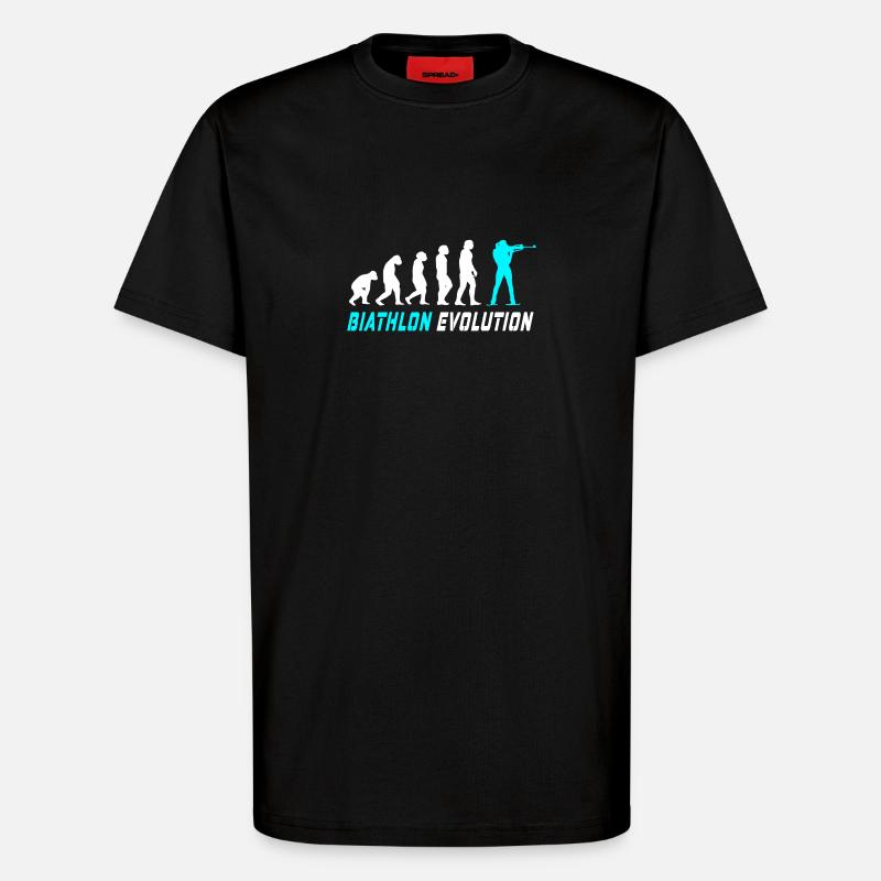 Conception / idée cadeau Evolution biathlon - T-shirt bio décontracté fabriqué en UE - SOLID BLACK