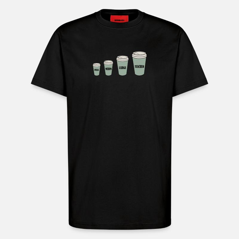 Café du professeur - T-shirt bio décontracté fabriqué en UE - SOLID BLACK