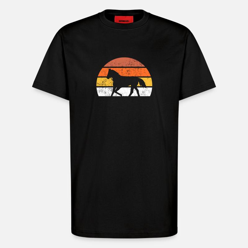Pferd Retro - T-Shirt - made by SPREAD - SOLID BLACK