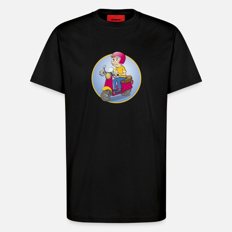 Der Rollerfahrer - Version1 - T-Shirt - made by SPREAD - SOLID BLACK
