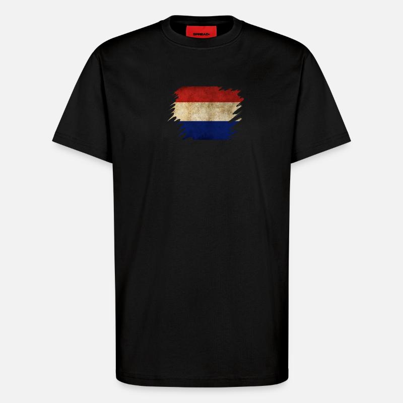 Grunge Holländisches Flaggendesign - T-Shirt - made by SPREAD - SOLID BLACK