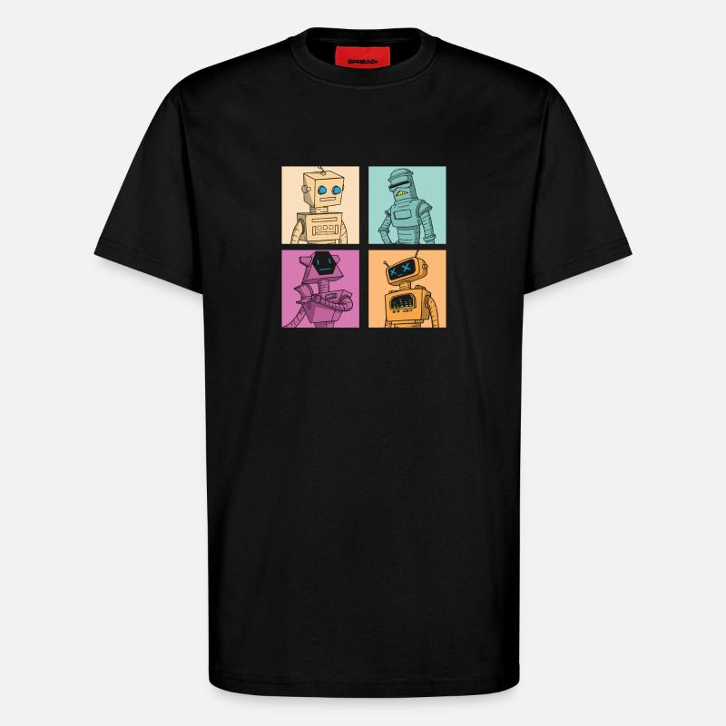 Roboter Robot - T-Shirt - made by SPREAD - SOLID BLACK