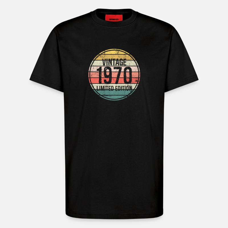 Millésime 1970 Edition Limitée - T-shirt bio décontracté fabriqué en UE - SOLID BLACK