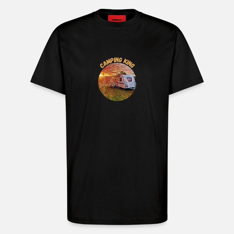 Camping King, Caravan, Design, Gift idea, - T-Shirt - made by SPREAD - SOLID BLACK