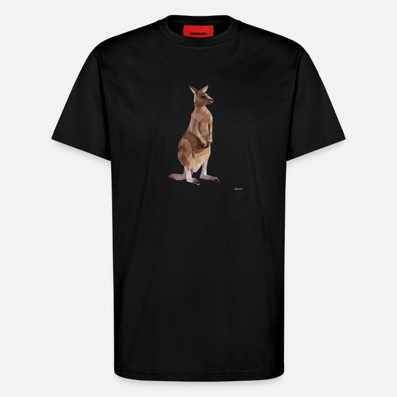 Kangaroo Low Poly Geometric Graphic - T-Shirt - made by SPREAD - SOLID BLACK