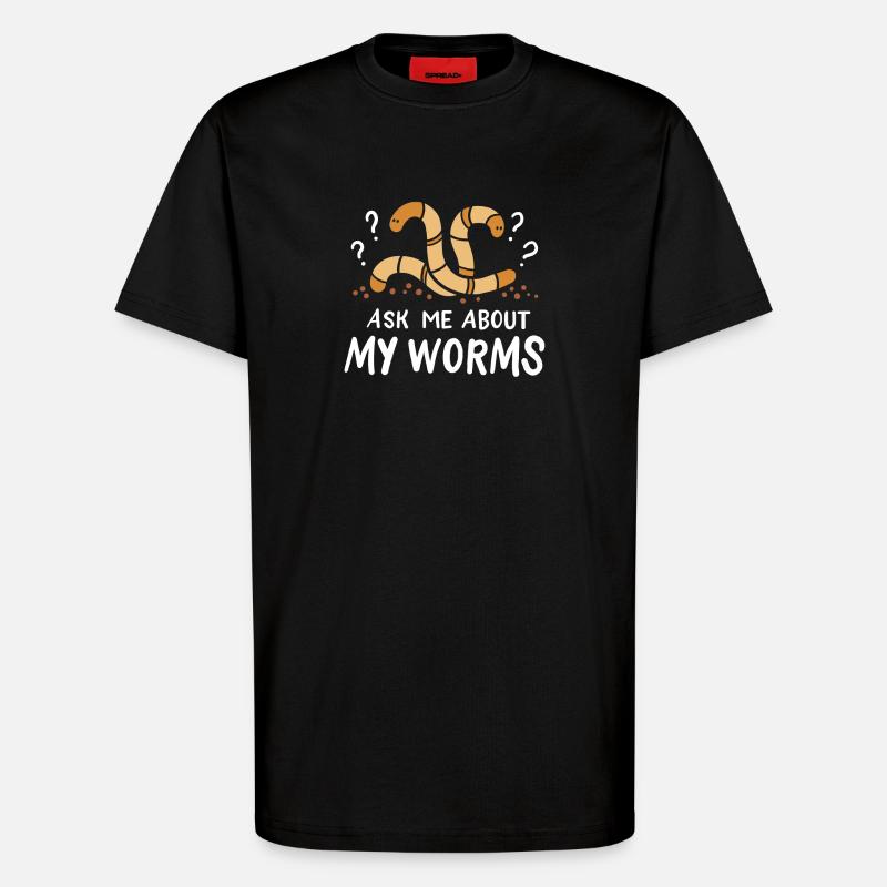 Worms Constructeurs de vers - T-shirt bio décontracté fabriqué en UE - SOLID BLACK