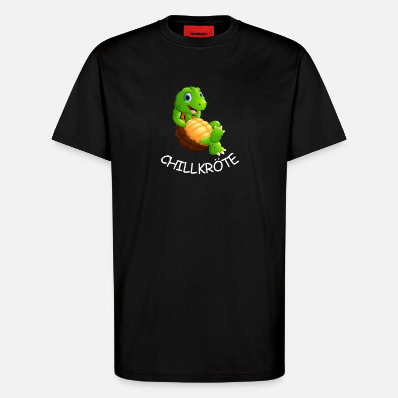 Turtle Chill : Drôle d’animal comique - T-shirt bio décontracté fabriqué en UE - SOLID BLACK
