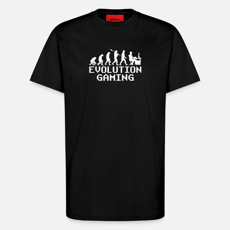 Pc gaming evolution - T-Shirt - made by SPREAD - SOLID BLACK