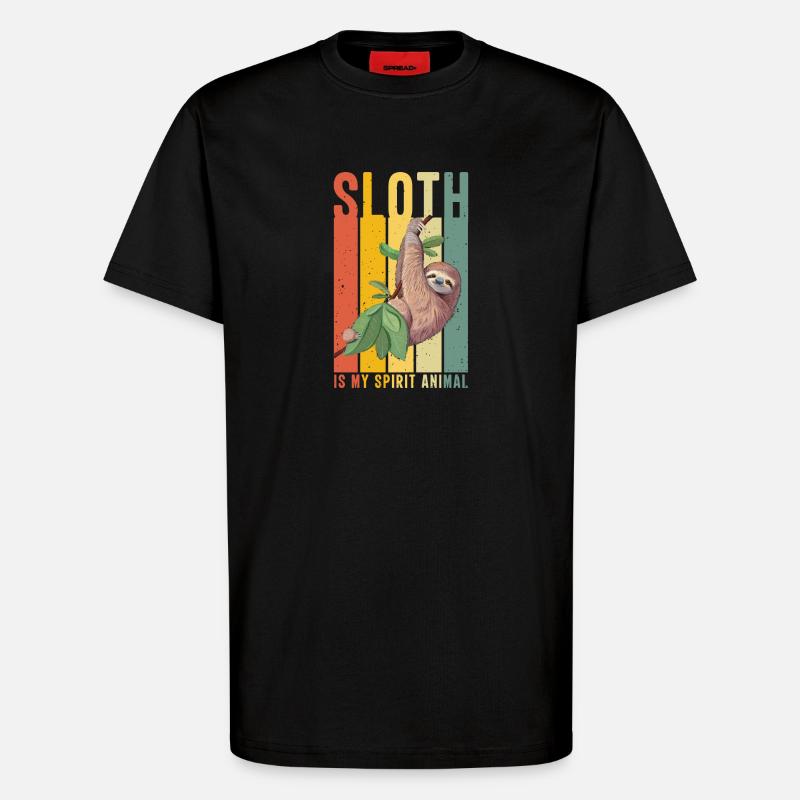 Faultier - T-Shirt - made by SPREAD - SOLID BLACK
