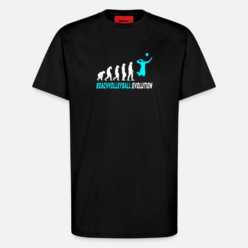 Beachvolleyball Evolution Design / Geschenkidee - T-Shirt - made by SPREAD - SOLID BLACK