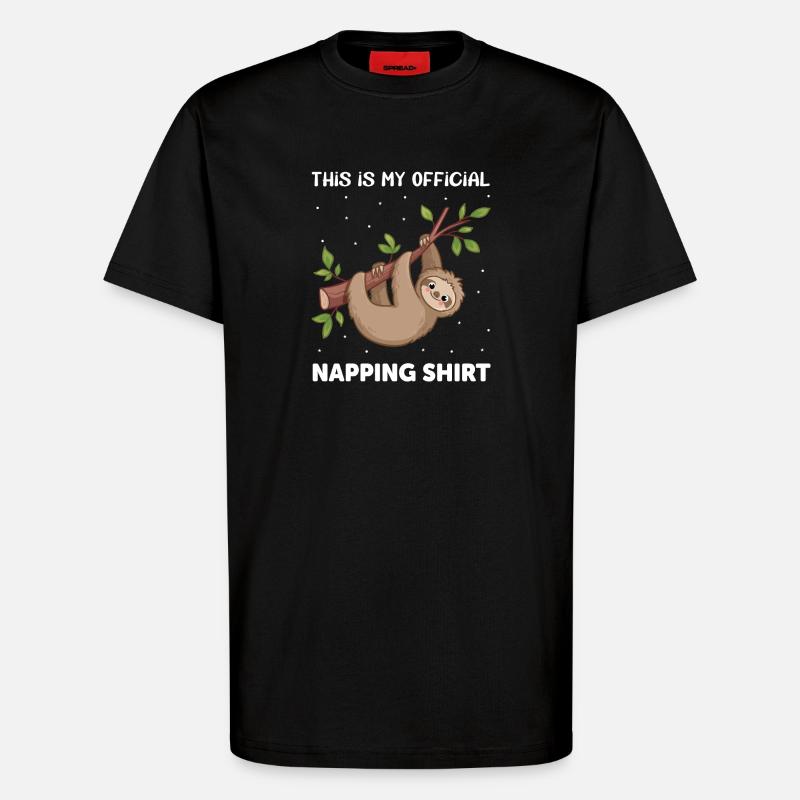 Faultier Schlafanzug - T-Shirt - made by SPREAD - SOLID BLACK