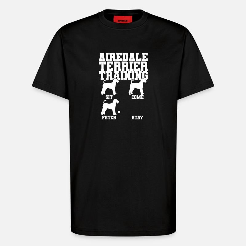 Airedale Terrier Training - T-Shirt - made by SPREAD - SOLID BLACK