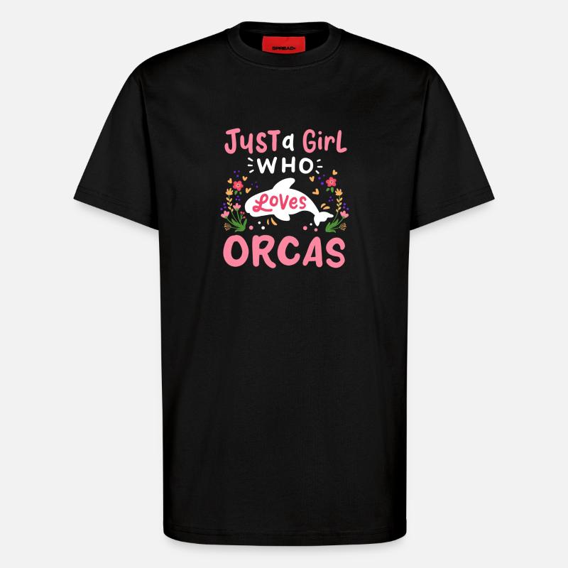 Orcas Whale Orca Lovers - T-Shirt - made by SPREAD - SOLID BLACK