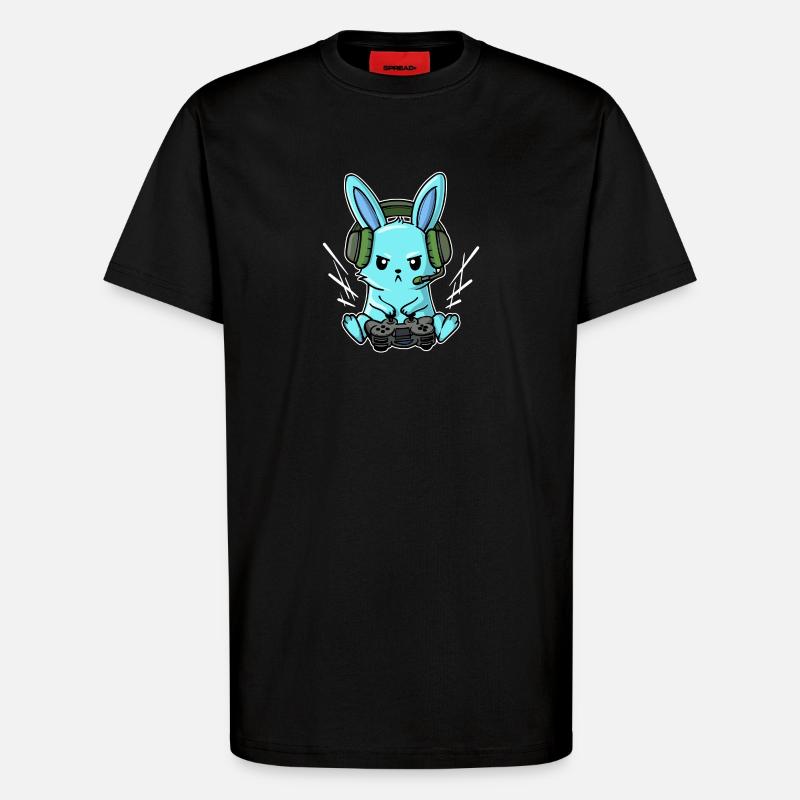 Gamer Headset Controller Joystick Zocker - T-shirt bio décontracté fabriqué en UE - SOLID BLACK