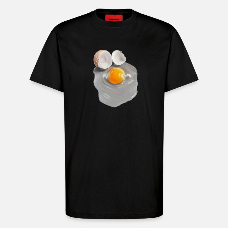 Eierbild im Grau-Abstrakt - T-Shirt - made by SPREAD - SOLID BLACK