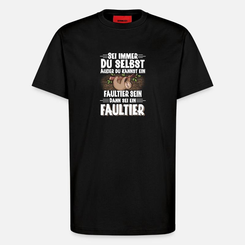 Faultier - T-Shirt - made by SPREAD - SOLID BLACK