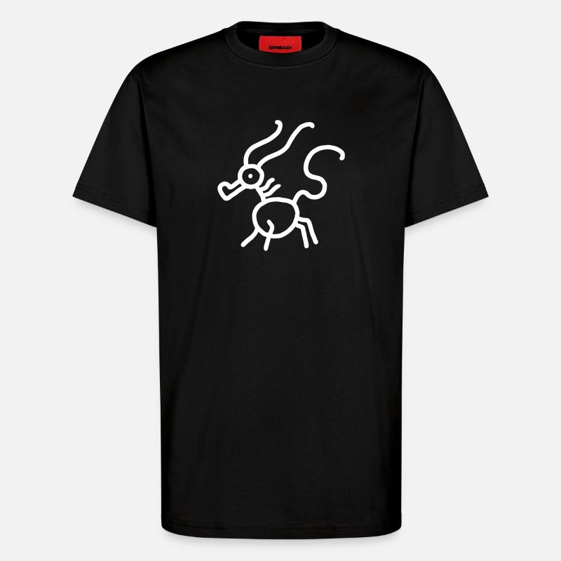 Drache Minimal - T-Shirt - made by SPREAD - SOLID BLACK