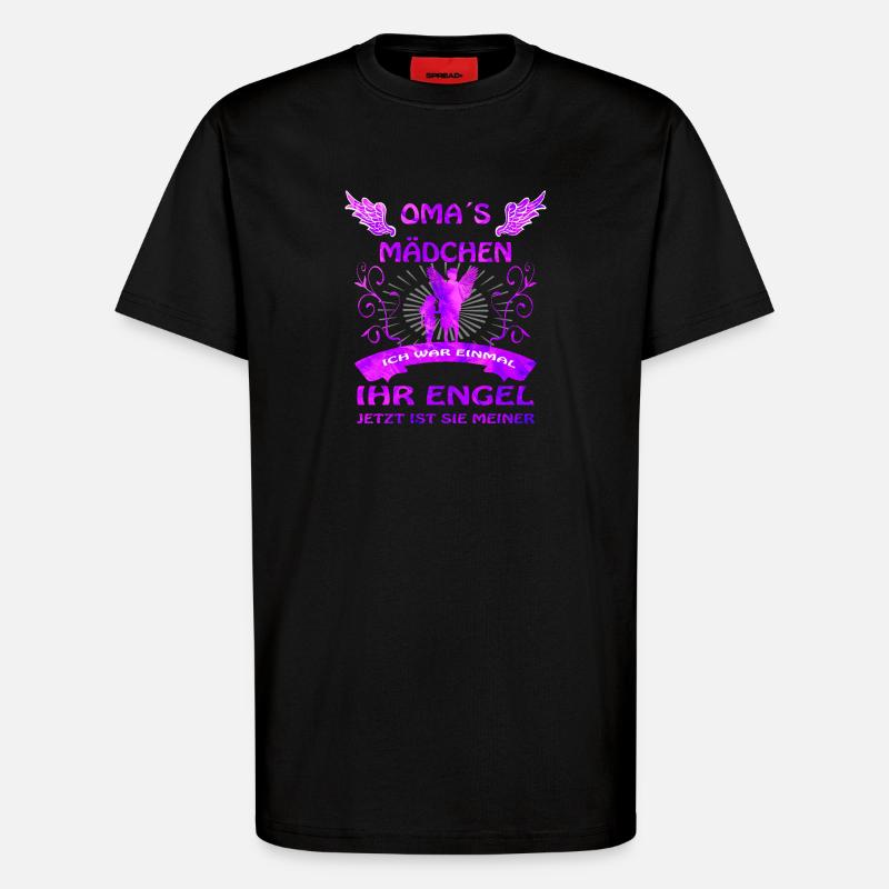 Omas Mädchen Engel Erinnerung - T-Shirt - made by SPREAD - SOLID BLACK