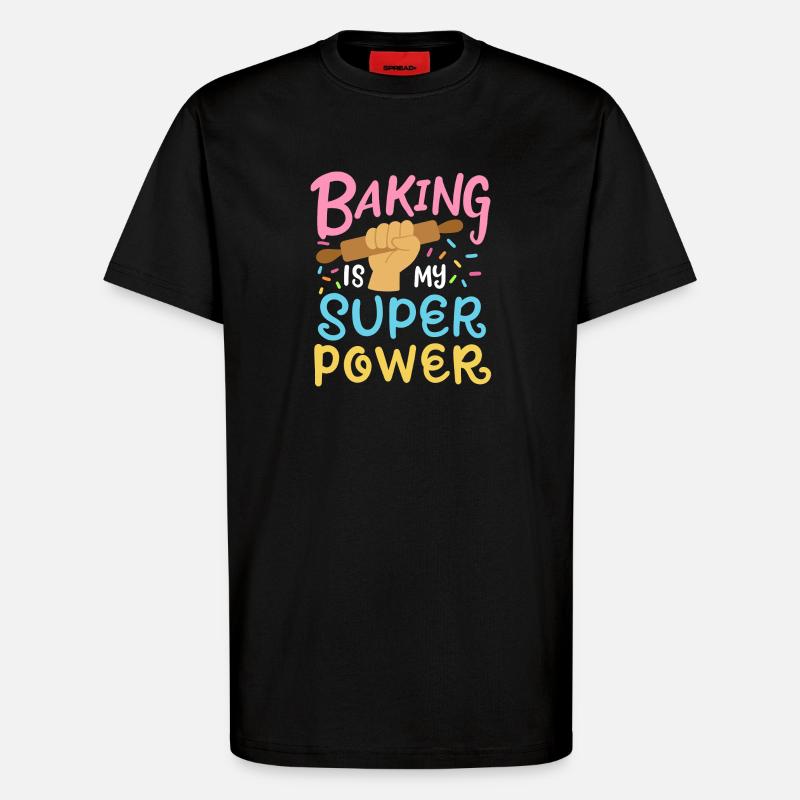 Baking Baker Rolling Pin - T-Shirt - made by SPREAD - SOLID BLACK