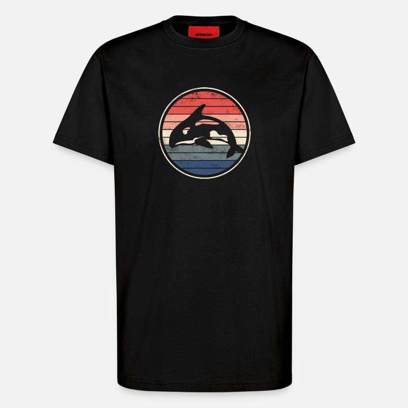 Orca Whale - T-Shirt - made by SPREAD - SOLID BLACK