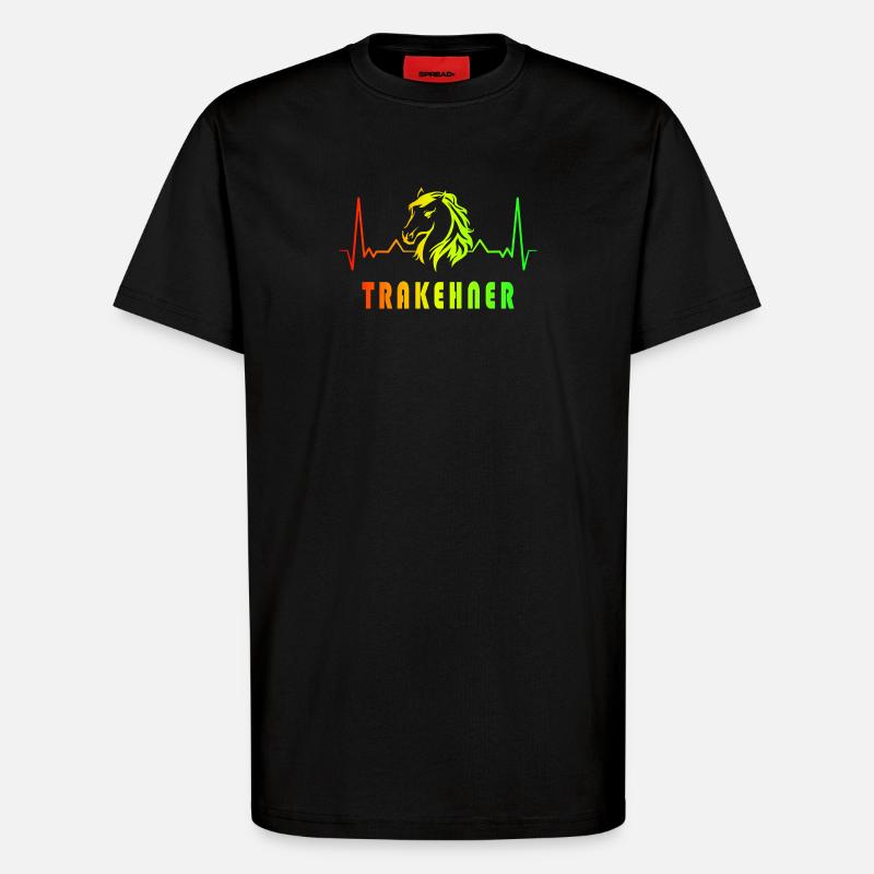 Trakehner Pferde Herzfrequenz Design - T-Shirt - made by SPREAD - SOLID BLACK