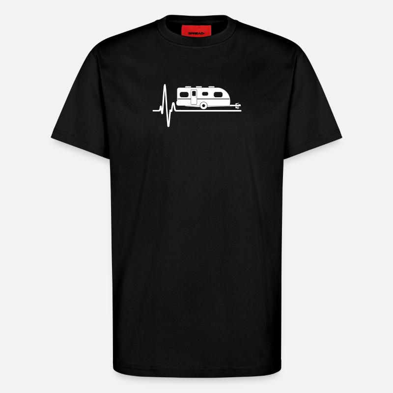 Herzschlag Caravan Silhouette - T-Shirt - made by SPREAD - SOLID BLACK