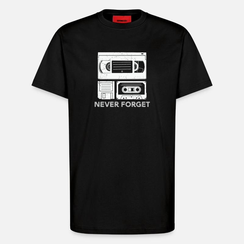 Conception créative de cassette - T-shirt bio décontracté fabriqué en UE - SOLID BLACK
