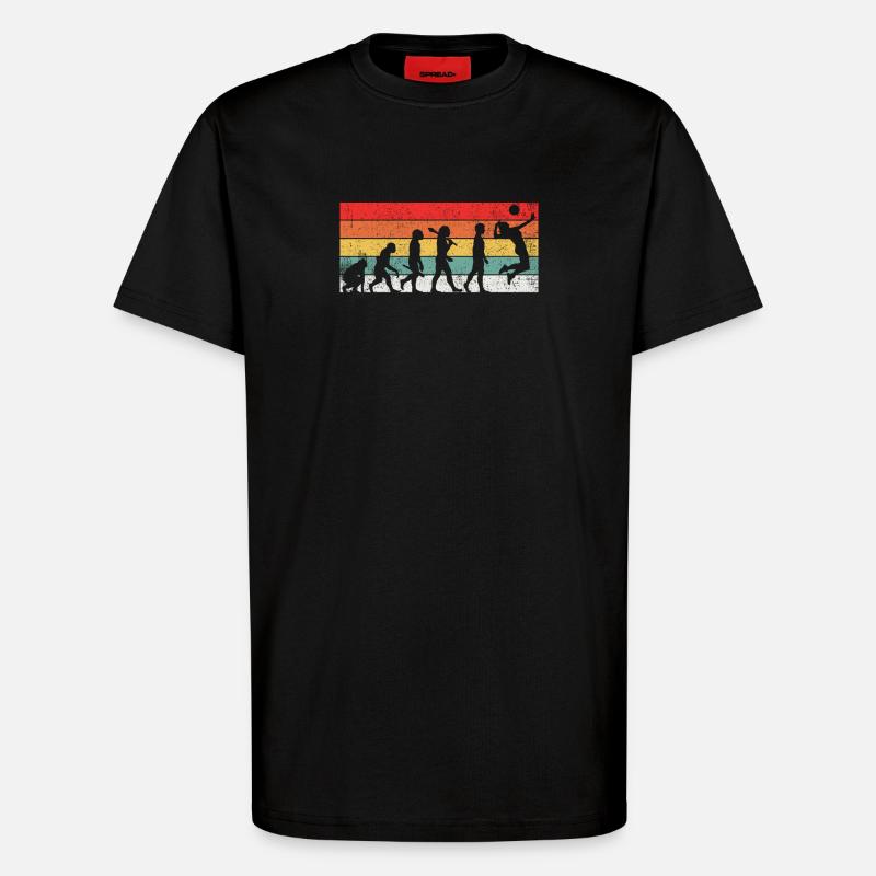 Volleyball Evolution - T-Shirt - made by SPREAD - SOLID BLACK