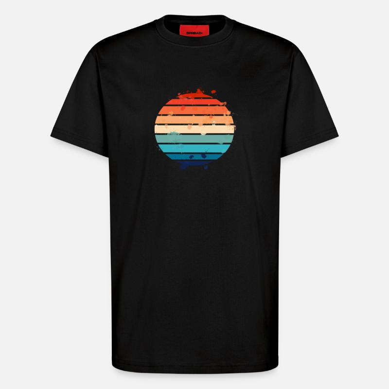 Splatter Retro Sunset - T-Shirt - made by SPREAD - SOLID BLACK