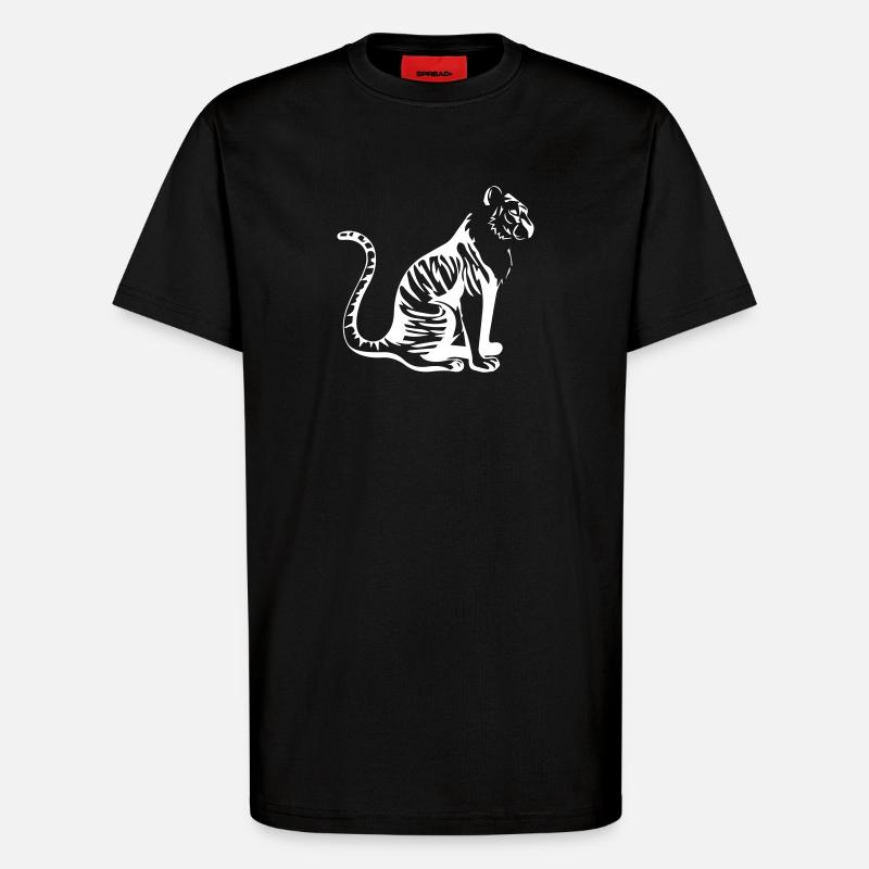 Eleganter Tiger Silhouette Design - T-Shirt - made by SPREAD - SOLID BLACK