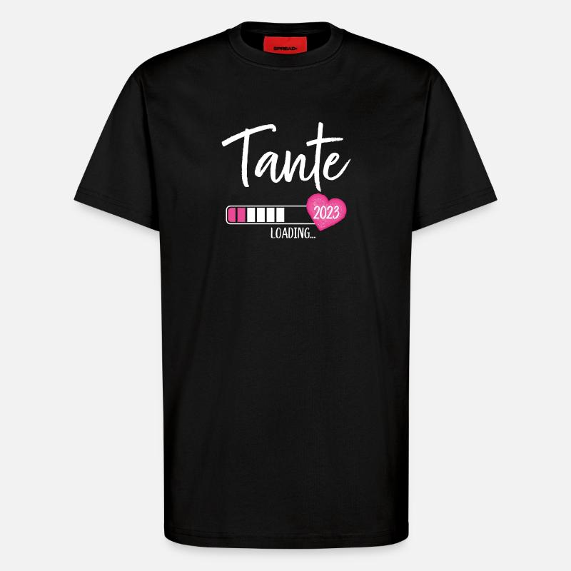 Tante Loading 2023 Herz Nichte Mädchen - T-Shirt - made by SPREAD - SOLID BLACK
