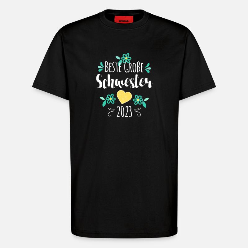 Beste Große Schwester 2023 - T-Shirt - made by SPREAD - SOLID BLACK