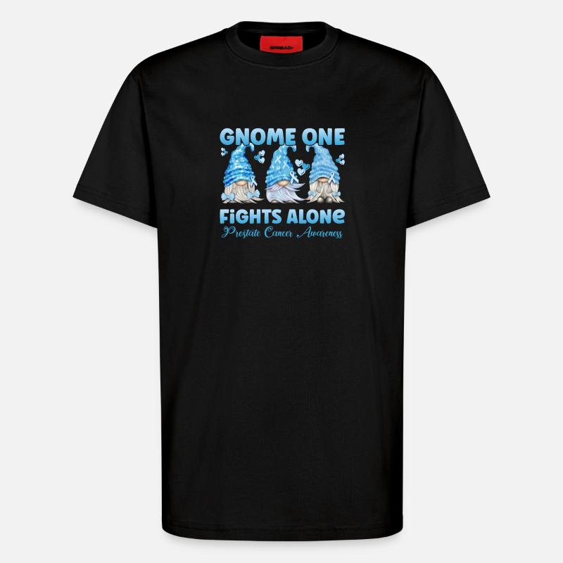 Prostata Krebs Prostatakarzinom Hellblau Gnom - T-Shirt - made by SPREAD - SOLID BLACK