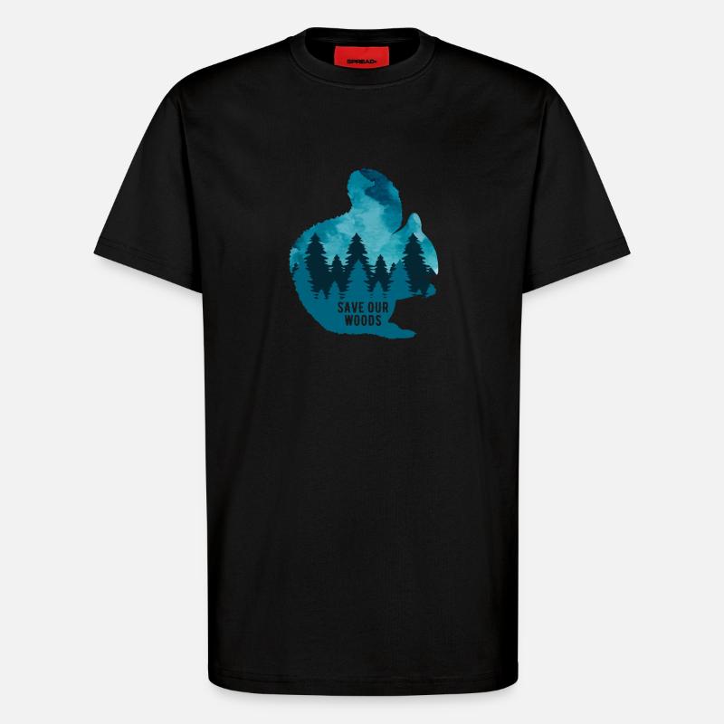 Klimawandel Umweltschutz Eichhörnchen Naturschutz - T-Shirt - made by SPREAD - SOLID BLACK