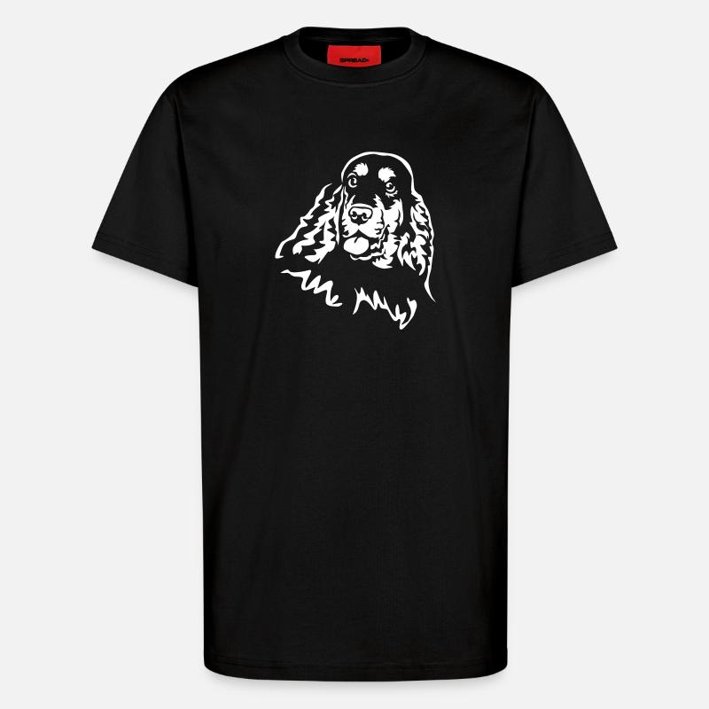 Cocker Spaniel Head « Black Edition » - T-shirt bio décontracté fabriqué en UE - SOLID BLACK