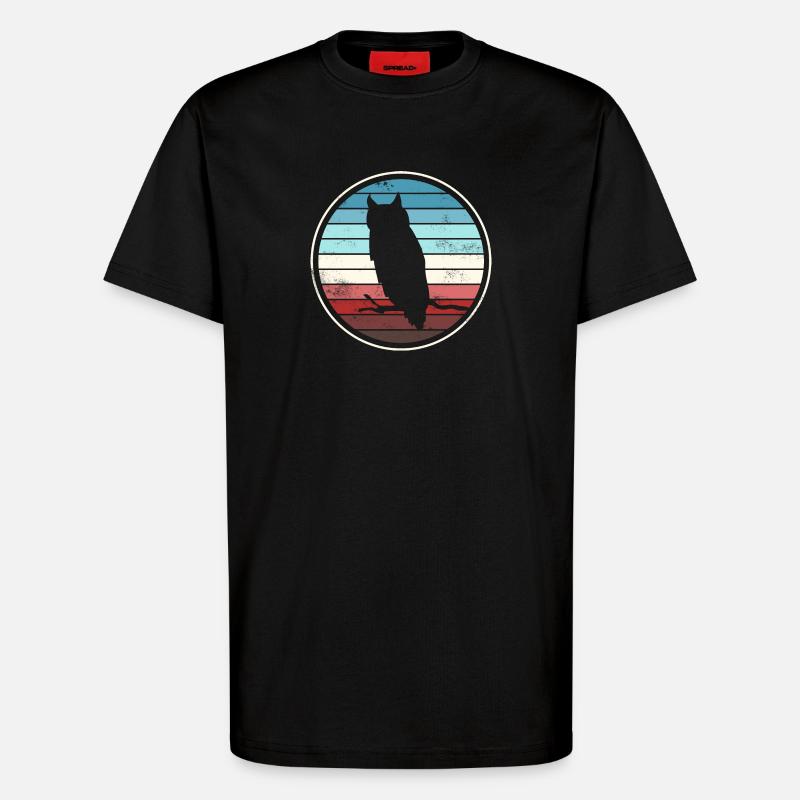Eule Eulen - T-Shirt - made by SPREAD - SOLID BLACK