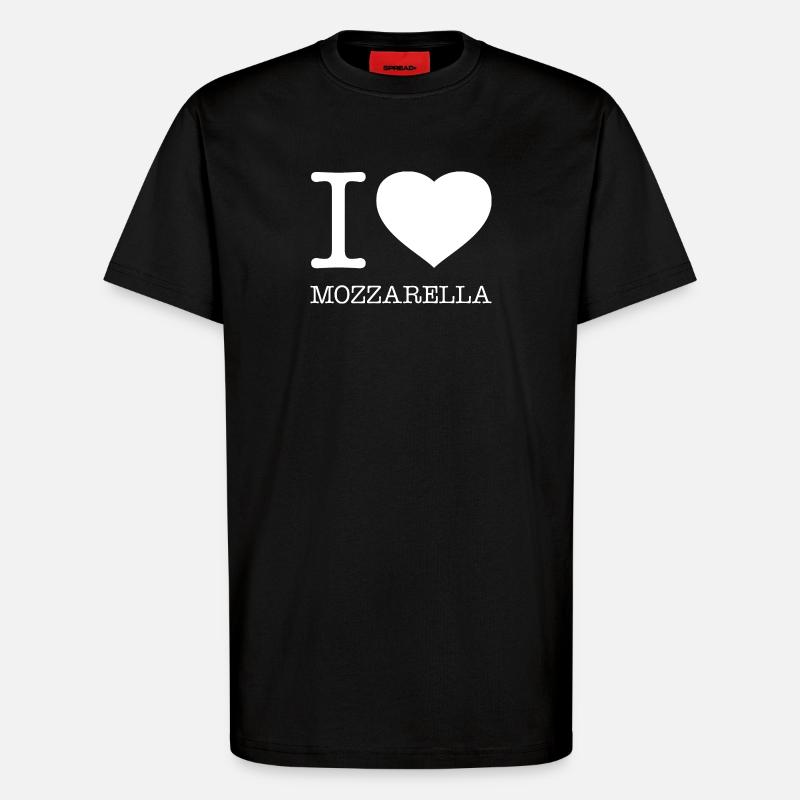 I LOVE MOZZARELLA - T-Shirt - made by SPREAD - SOLID BLACK