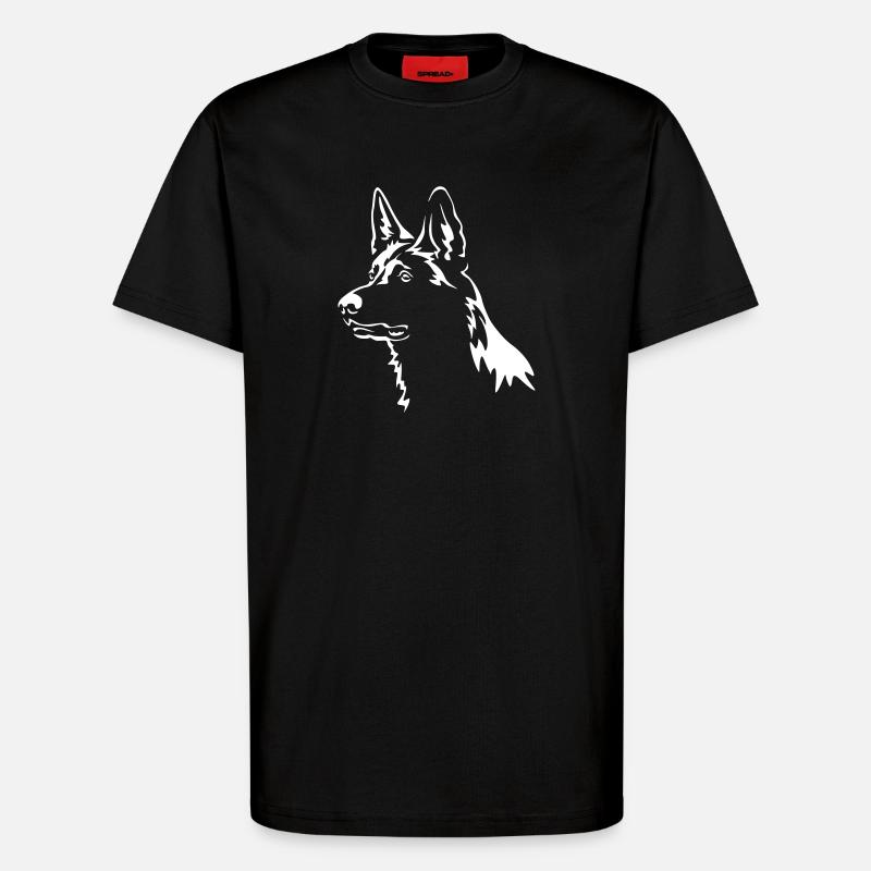 German Shepherd Head "Black Edition" - T-Shirt - made by SPREAD - SOLID BLACK
