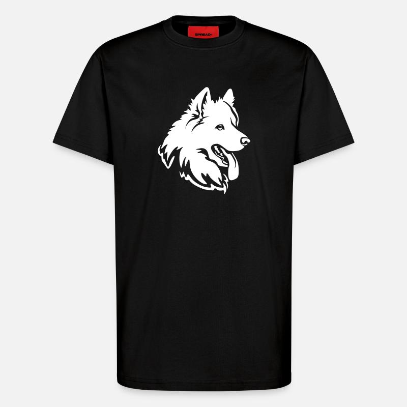 Samoyed Head "Black Edition" - T-Shirt - made by SPREAD - SOLID BLACK