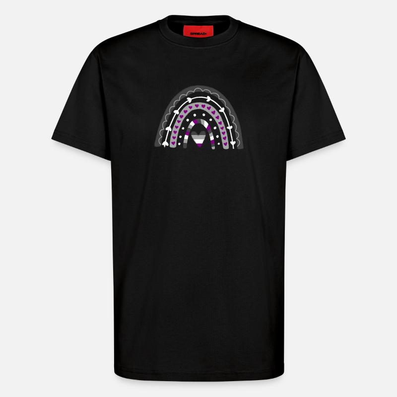 Asexual Pride Boho Rainbow - T-Shirt - made by SPREAD - SOLID BLACK