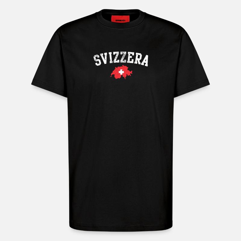 Schweizer Kartenwappen Emblem - T-Shirt - made by SPREAD - SOLID BLACK