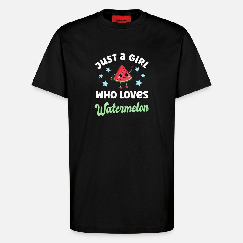 Pastèque Kawaii Melon - T-shirt bio décontracté fabriqué en UE - SOLID BLACK