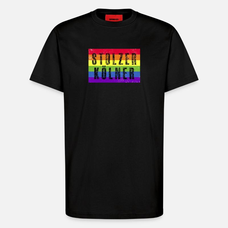 Stolzer Kölner - Regenbogenfahne - T-Shirt - made by SPREAD - SOLID BLACK